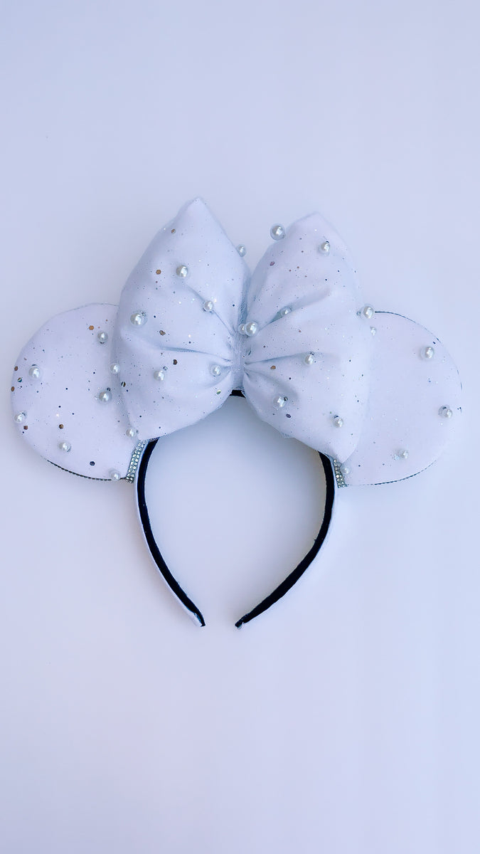 Pearls and Bling Bridal Minnie Ears, Bride Mickey Ears  display picture 2
