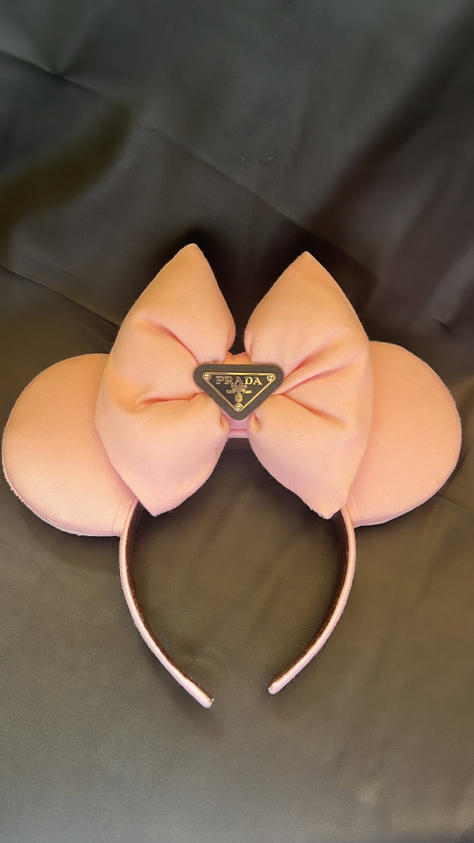 Bespoke Minnie Mouse ears created by Gucci, Louis Vuitton, Prada