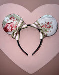 Vintage Floral and Bows Minnie Ears, Coquette Minnie Ears