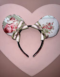 Vintage Floral and Bows Minnie Ears, Coquette Minnie Ears