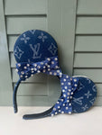 Crystal Denim Bows Minnie Ears