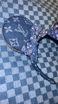 Crystal Denim Bows Minnie Ears