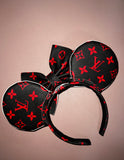 Red and Black Leather Minnie Ears