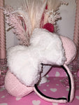 Ballet Pink and White Sweater Minnie Ears