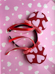 Red and Pink Hearts and Bows Minnie Ears