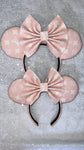 Pastel Pink and White Leather Minnie Ears