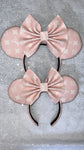 Pastel Pink and White Louis V Leather Minnie Ears