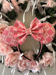 Pink and White C C Minnie Ears