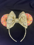 Gold Sequin Bow Donut Minnie Ears