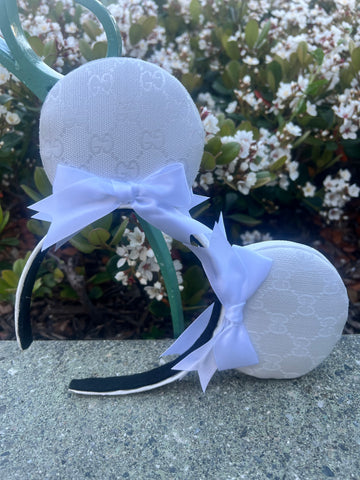 White GG Canvas Minnie Ears with Bows