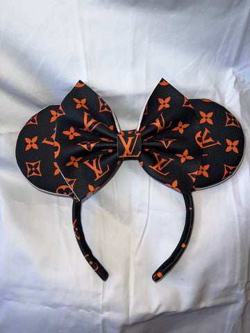 Orange and Black Leather Minnie Ears