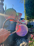 Iridescent Louis V Leather Minnie Ears, Designer Minnie Ears