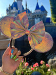 Iridescent Louis V Leather Minnie Ears, Designer Minnie Ears