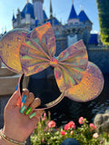 Iridescent Louis V Leather Minnie Ears, Designer Minnie Ears