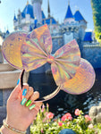 Iridescent Louis V Leather Minnie Ears, Designer Minnie Ears