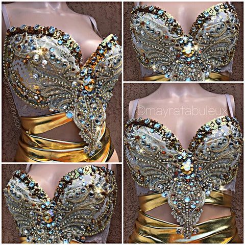 Egyptian Golden Goddess Rave Bra