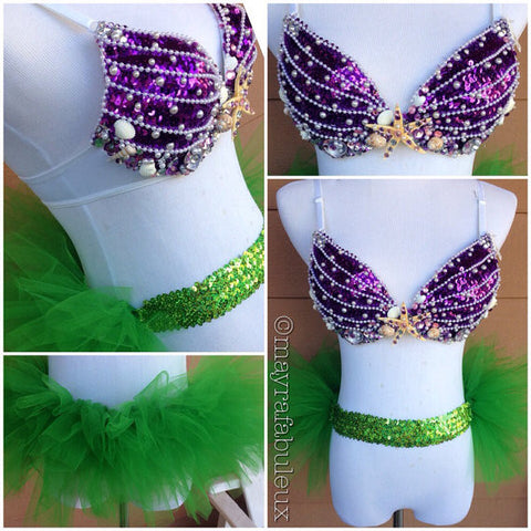 Ariel Inspired Bra and Half Tutu Outfit