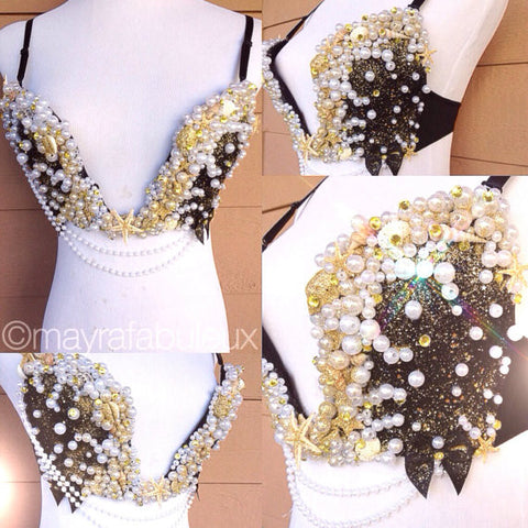 Gold and Black Mermaid Bra