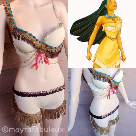 Pocahontas Bra and Shorts Outfit