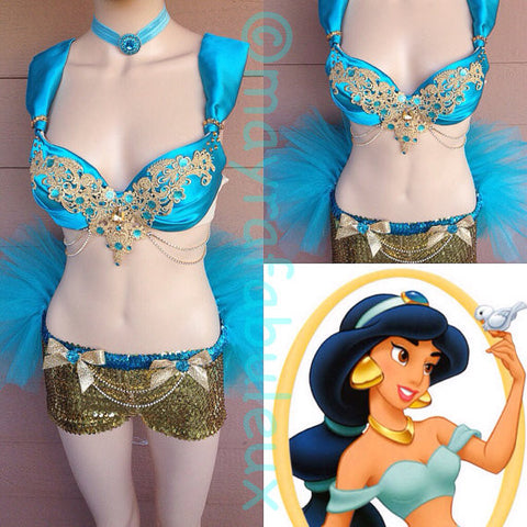 Frozen Elsa Inspired Rave Bra, Rave Bra Top, Snow Princess Rave