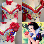 Snow White Bra with matching red bow Headband