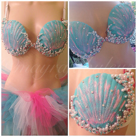 Hot Pink Mermaid Bra, Mermaid Rave Bra – mayrafabuleux