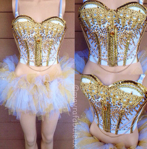 Golden Goddess Bustier and Tutu Outfit