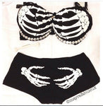 Skeleton Hands Bra and Booty Shorts Set