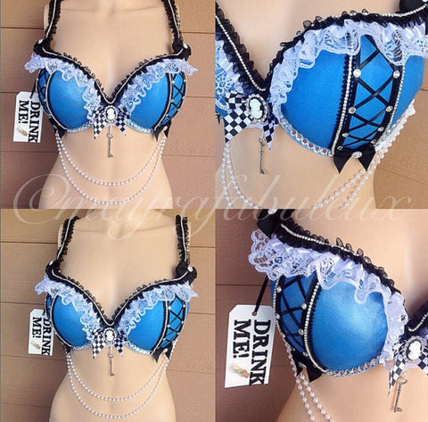 Alice Wonderland Rave Bra