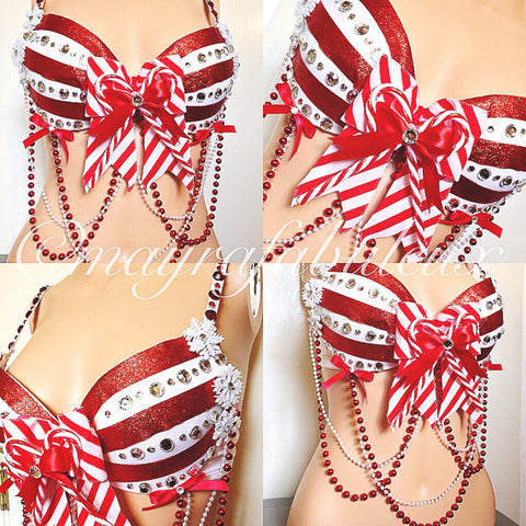 Candy Cane Inspired Bra