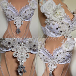 White Wonderland Roses Bra