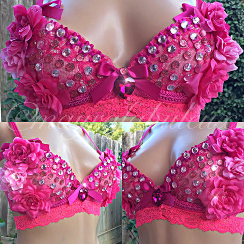 Pink Roses Bra