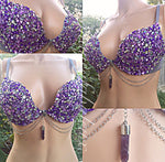 Amethyst Crystal Rave Bra