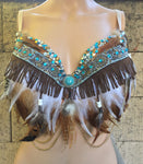 Tribal Glam Feather Rave Bra