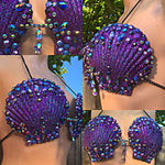 Purple Mermaid Shells Rave Bra