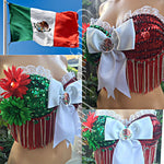 Mexico Flag Theme Rave Bra
