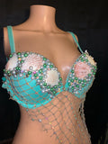 Mint Under The Sea Mermaid Bra, Mermaid Rave Bra