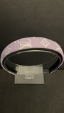 Purple and White Leather Non Slip Headband