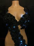 Light Up Black Roses monokini Bra Top