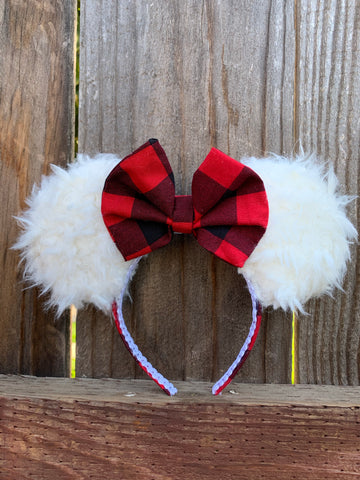 Plaidmas Minnie Ears, Disney Ears, Plaid Minnie Ears, Holiday Theme Minnie Ears