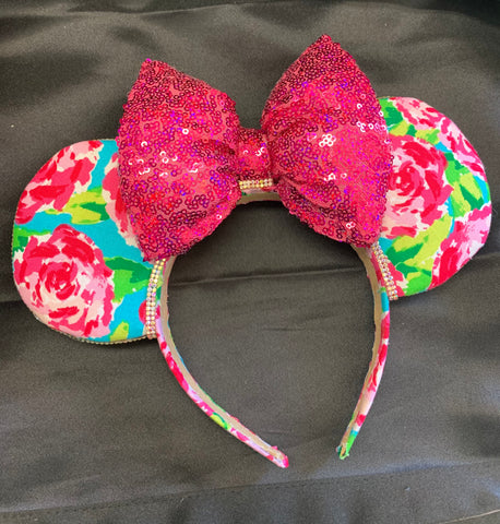 Lilly Pulitzer Minnie Ears, Crystal Minnie Ears