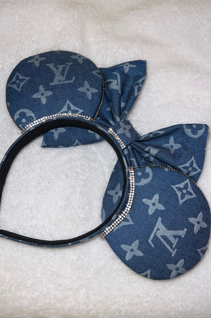 Denim Louis V Minnie Ears, Crystal Minnie Ears