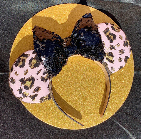 Cheetah Print Minnie Ears, Crystal Minnie Ears