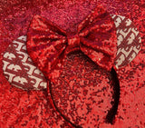 Red Lady D Canvas Minnie Ears, Designer Minnie Ears