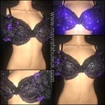Light Up Purple and Black Mermaid Rave Bra