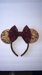 Food and Wine Minnie Ears with sequin bow