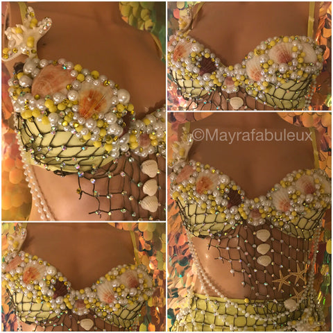 Yellow Mermaid Rave Bra