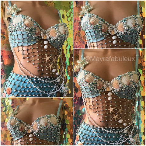 Mint Mermaid Rave Bra