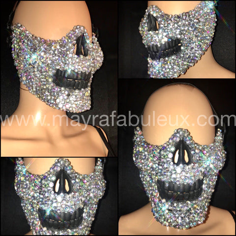 AB Crystalized Half Skeleton Mask