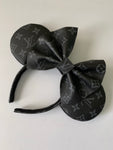Black and Silver Leather Minnie Ears